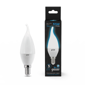 Лампы (источники света) лампа светодиодная свеча на ветру 9.5w 950lm 6500k e14 led 1/10/50 | 104101310 | gauss выгодная цена