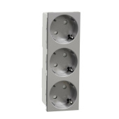 Розетки, выключатели, звонки электрические unica modular розетка 3х(2к+з) 45гр, шторки, безвинтовые клеммы алюминий | nu307630 | schneider electric выгодная цена