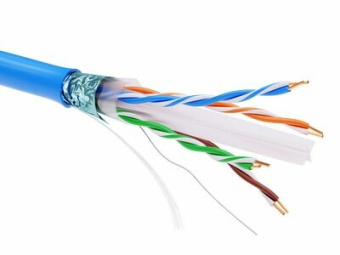 1Кабель витая пара (UTP, FTP) информационный кабель экранированый f/utp 4х2 cat6, pvc, синий | rn6fupv3bl | dkc выгодная цена