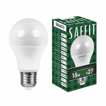 1Лампы (источники света) лампа светодиодная sba6015 15w 6400k 230v e27 a60 | 55012 | saffit выгодная цена