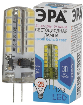 1Лампы (источники света) лампа светодиодная led-jc-3,5w-12v-840-g4 | б0033196 | эра выгодная цена