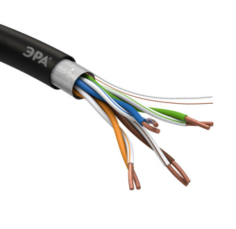 1Кабель витая пара (UTP, FTP) эра кабель витая пара f/utp cat5e 4x2x24 awg cu pe outdoor 305 м | б0044689 | эра выгодная цена