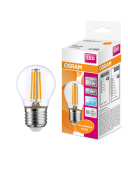 Лампы (источники света) лампа светодиодная филаментная led star classic p 5w, прозрачная колба, е27 lsclp60 cl 5w/840 230v file2710x1ru | 4058075212541 | osram выгодная цена