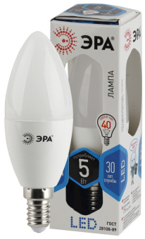 1Лампы (источники света) лампа светодиодная стандарт led b35-5w-840-e14 (диод, свеча, 5вт, нейтр, e14) | б0047932 | эра выгодная цена