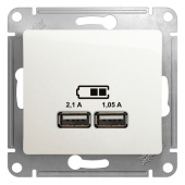 Розетки, выключатели, звонки электрические glossa перламутр usb розетка, 5в/2100ма, 2х5в/1050ма, механизм | gsl000633 | se выгодная цена
