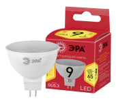 Лампы (источники света) лампа cветодиодная eco led mr16-9w-827-gu5.3 (диод, софит, 9вт, тепл, gu5.3) (10/100/3200) | б0032972 | эра выгодная цена