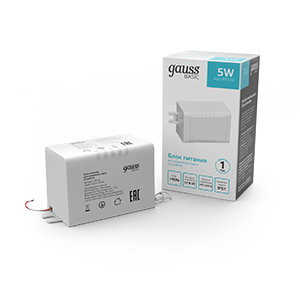 1Ленты светодиодные блок питания basic 12v 5w ip67 1/250 | bt520 | gauss выгодная цена