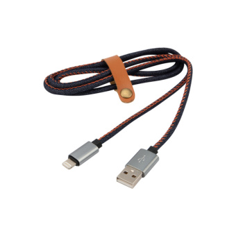 1КОМПЬЮТЕРНЫЕ АКСЕССУАРЫ usb кабель для iphone 5/6/7 моделей, шнур в джинсовой оплетке | 18-4248 | rexant выгодная цена