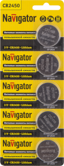 1Элементы питания и аккумуляторы элемент питания 94 766 nbt-cr2450-bp5 |94766 |navigator выгодная цена