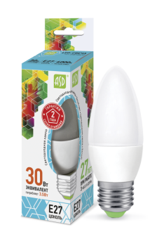 1Лампы (источники света) лампа светодиодная led-свеча-standard 3.5вт 230в е27 4000к 320лм | 4690612003894 | asd выгодная цена