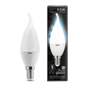 1Лампы (источники света) лампа светодиодная black led свеча на ветру e14 9.5w 950lm 4100k | 104101210 | gauss выгодная цена