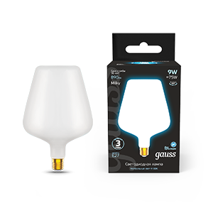 1Лампы (источники света) лампа светодиодная filament v160 9w 890lm 4100к е27 milky led 1/6 | 1016802209 | gauss выгодная цена