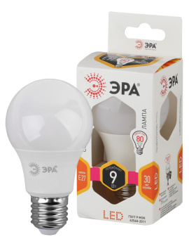 1Лампы (источники света) лампа светодиодная led 9вт 827 е27 220в 2700к led а60 груша | б0032246 | эра выгодная цена