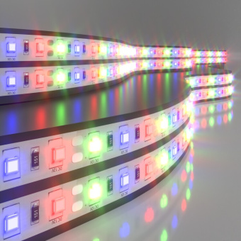 1Ленты светодиодные светодиодная лента 60led 14,4w ip20 мульти 5050 12v rgb 5 м в упак | a034874 | elektrostandard выгодная цена