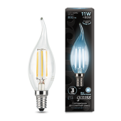 Лампы (источники света) лампа светодиодная black led filament свеча на ветру e14 11w 750lm 4100k | 104801211 | gauss выгодная цена