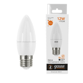 Лампы (источники света) лампа светодиодная elementary свеча 12w 950lm 3000k e27 led 1/10/100 | 30212 | gauss выгодная цена