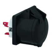 Разъемы промышленные розетка панельная 5р(3p + n + pe) 32а 230-380 qc черная ip44 i 130274-bals i bals выгодная цена