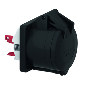 1Разъемы промышленные розетка панельная 5р(3p + n + pe) 32а 230-380 qc черная ip44 i 130274-bals i bals выгодная цена