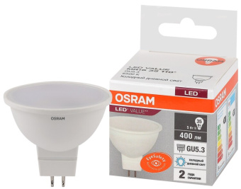 1Лампы (источники света) лампа светодиодная led value mr16 5w/865 230v gu5.3 10x1 | 4058075582484 | osram выгодная цена