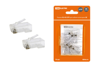 1Разъемы RJ разъем rj-45 utp для кабеля кат. 5е, 8p8c в блистере (10шт) | sq0561-0006 | tdm выгодная цена