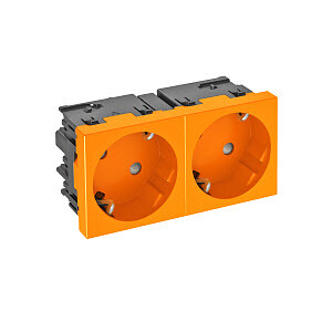 1Розетки, выключатели, звонки электрические розетка двойная 33° modul45connect, 250 в, 16a (оранжевый) (std-d3c ror2) | 6120484 | obo bettermann выгодная цена