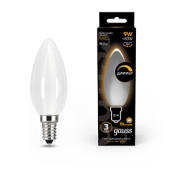 Лампы (источники света) лампа светодиодная filament свеча 9w 590lm 3000к е14 milky диммируемая led 1/10/50 | 103201109-d | gauss выгодная цена