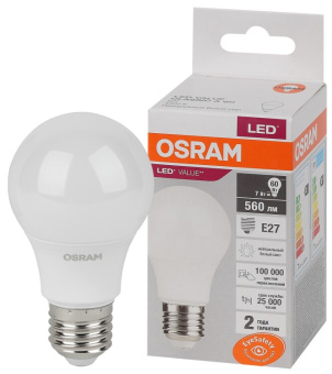 1Лампы (источники света) лампа светодиодная led value cl- a 7w/840 230v e27 10x1 | 4058075578760 | osram выгодная цена