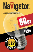 Лампы (источники света) лампа накаливания лон 60вт е27 230в ni-c-60-230-e27-cl (кнр) | 94312 | navigator выгодная цена