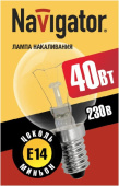 Лампы (источники света) лампа накаливания лон 40вт е14 230в ni-c-40-230-e14-cl (кнр) | 94314 | navigator выгодная цена