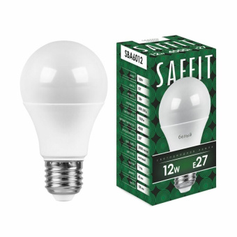 1Лампы (источники света) лампа светодиодная sba6012 12w 4000k 230v e27 a60 | 55008 | saffit выгодная цена