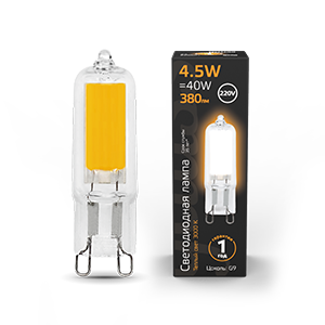1Лампы (источники света) лампа светодиодная led g9 ac220-240v 4.5w 380lm 3000k glass | 107809104 | gauss выгодная цена