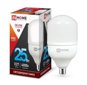 1Лампы (источники света) лампа светодиодная led-hp-pro 25вт 230в e27 4000к 2250лм | 4690612031057 | in home выгодная цена