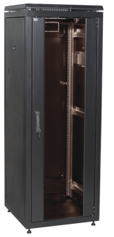 1Шкафы и стойки телекоммуникационные 19 шкаф сетевой 19" linea n 28u 600х1000 мм стеклянная передняя дверь черный | ln05-28u61-g | itk выгодная цена