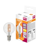 Лампы (источники света) лампа светодиодная филаментная led star classic p 5w, прозрачная колба, е14 lsclp60d 5w/827 230v fil e14 10x1ru | 4058075230415 | osram выгодная цена