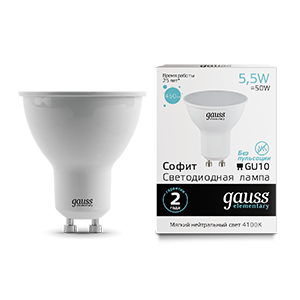 1Лампы (источники света) лампа светодиодная led 5,5вт gu10 220в 4100к elementary mr16 | 13626 | gauss выгодная цена