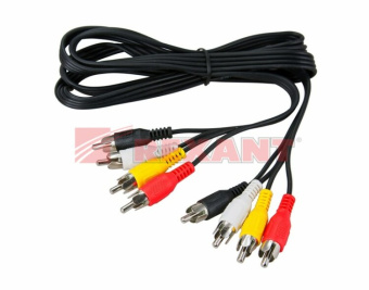 1Шнуры ТВ,Аудио шнур 4 rca - 4 rca, длина 1 метр, черный | 17-0301 | rexant выгодная цена