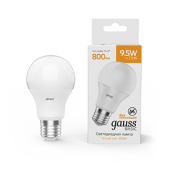 Лампы (источники света) лампа светодиодная basic a60 9,5w 800lm 3000k е27 led 1/10/50 | 1023210 | gauss выгодная цена