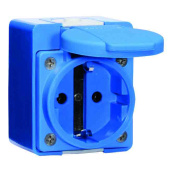 Разъемы промышленные розетка настенная 16a 3р(2p+pe) 250v ip44 ( schuko) размер 66x54 i 724-bals i bals выгодная цена