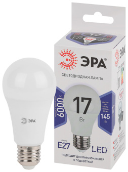 1Лампы (источники света) лампа светодиодная led 17вт е27 6000к a60-17w-860-e27 | б0031701 | эра выгодная цена