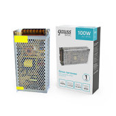Ленты светодиодные блок питания basic 12v 100w ip20 1/50 | bt505 | gauss выгодная цена