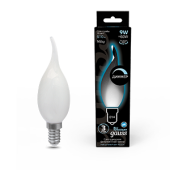 Лампы (источники света) лампа светодиодная filament свеча на ветру 9w 610lm 4100к е14 milky диммируемая led 1/10/50 | 104201209-d | gauss выгодная цена