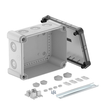 1Коробки распределительные распределительная коробка x16, ip 67, 241х191х126 мм, с прозрачной крышкой и din-рейкой | 2005100 | obo bettermann выгодная цена