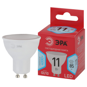 1Лампы (источники света) лампа светодиодная red line led mr16-11w-840-gu10 r gu10 11 вт софит нейтральный белый свет | б0050693 | эра выгодная цена