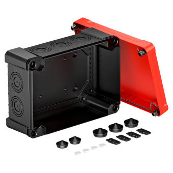 1Коробки распределительные распределительная коробка x25, ip 67, 286x202x126 мм, черная с красной крышкой | 2005164 | obo bettermann выгодная цена
