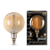 Лампы (источники света) лампа светодиодная led vintage filament flexible g200 8w e27 200*300mm amber 620lm 2400k 1/6 | 154802008 | gauss выгодная цена