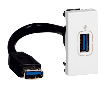1Розетки, выключатели, звонки электрические розетка usb mosaic 1 модуль, оборудована шнуром, белая | 078746 | legrand выгодная цена