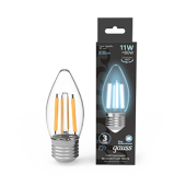Лампы (источники света) лампа светодиодная filament свеча 11w 830lm 4100к е27 led 1/10/50 | 103802211 | gauss выгодная цена
