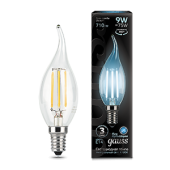 Лампы (источники света) лампа светодиодная led filament свеча на ветру e14 9w 710lm 4100k | 104801209 | gauss выгодная цена