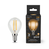 Лампы (источники света) лампа светодиодная led 5вт e14 220в 2700к шар | 105801105 | gauss выгодная цена