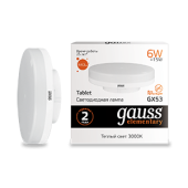 Лампы (источники света) лампа светодиодная led 6вт gx53 220в 2700к elementary | 83816 | gauss выгодная цена